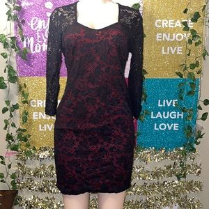 Black and Red dress size L Long Sleeves